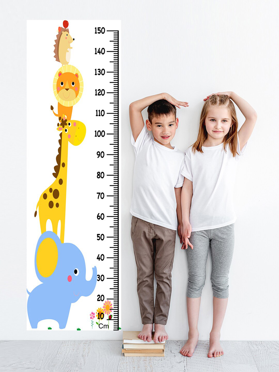 WENS Kids Multicoloured Friends Masti Height Chart Vinyl Wall Sticker
