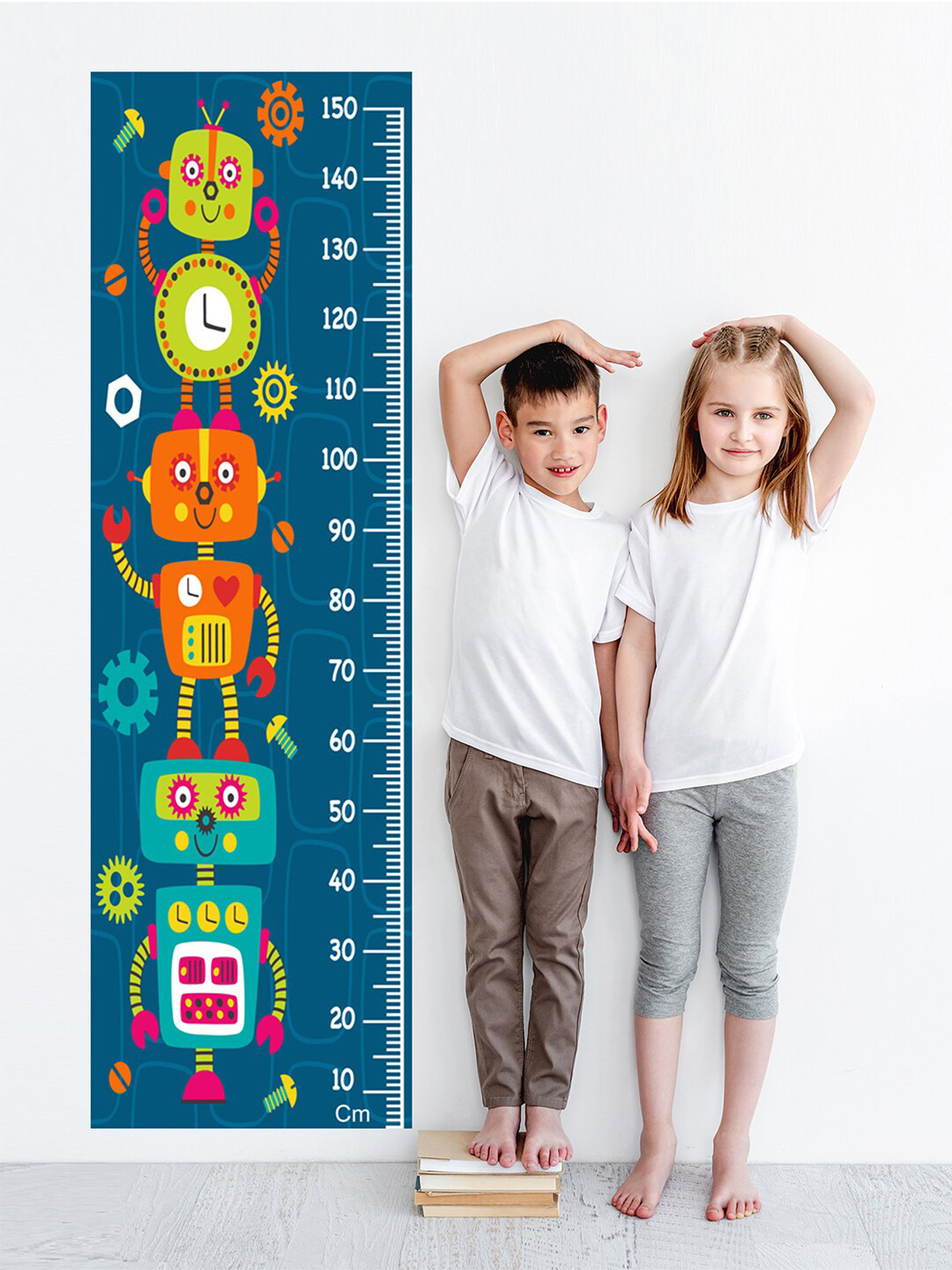 WENS Kids Multicoloured Ultimate Robots Height Chart Vinyl Wall Sticker