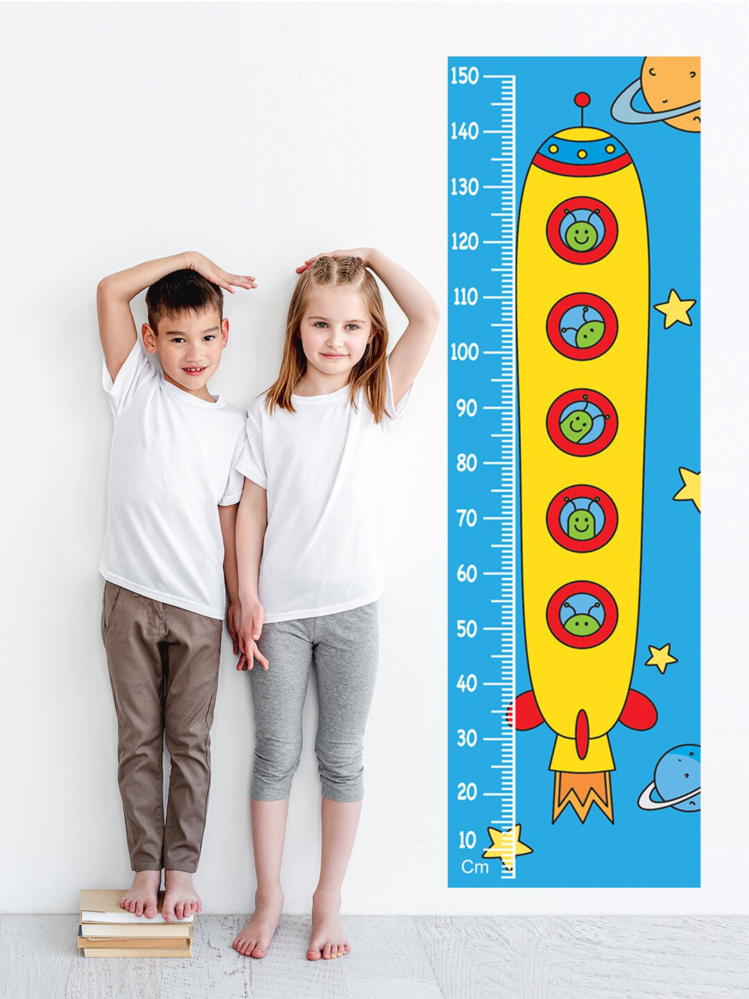 WENS Kids Multicoloured Reach For The Star Height Chart Vinyl Wall Sticker