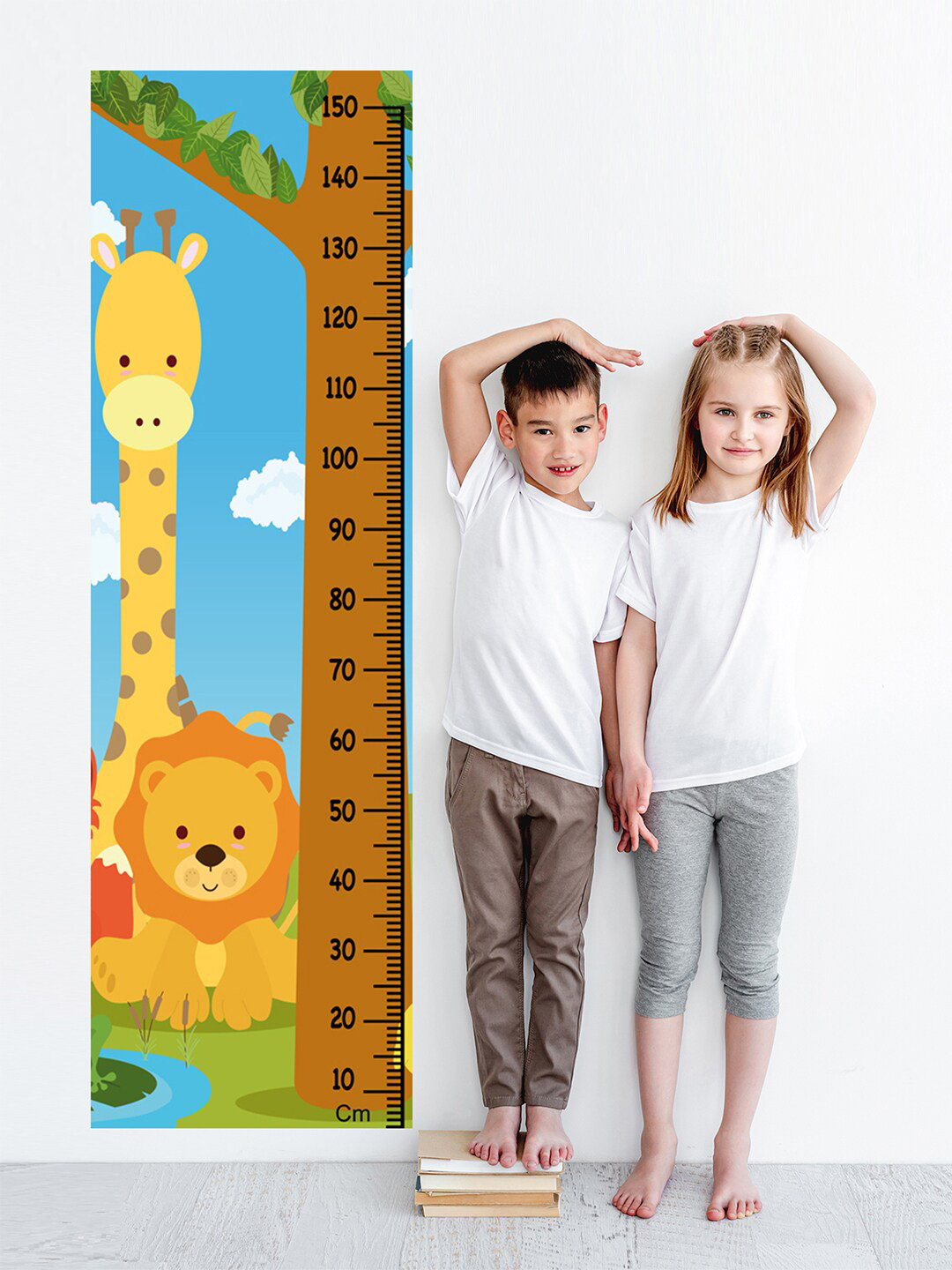 WENS Kids Multicoloured Jungle Height Chart Vinyl Wall Sticker