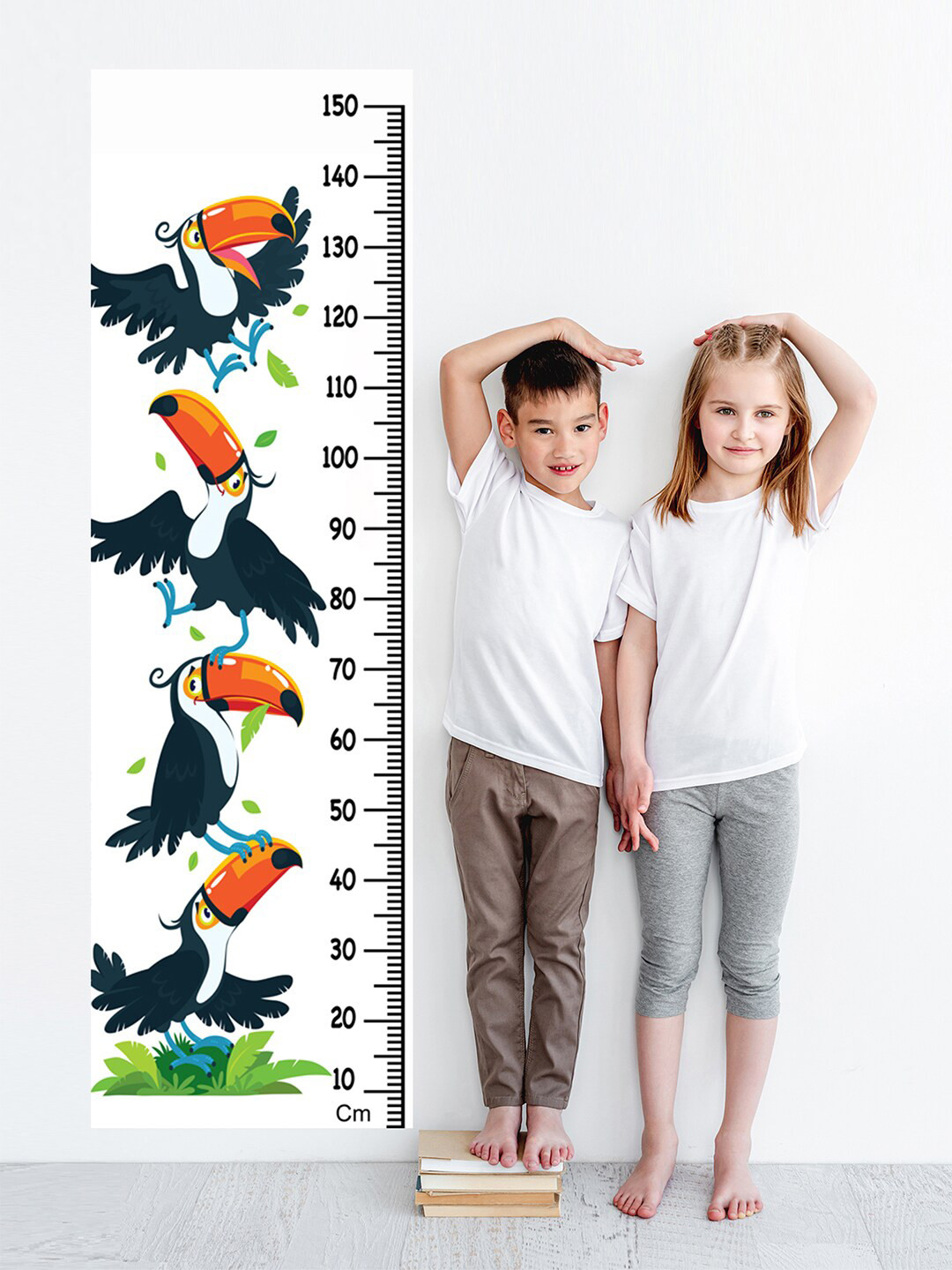 WENS Kids Multicoloured Four Toucans Height Chart Vinyl Wall Sticker