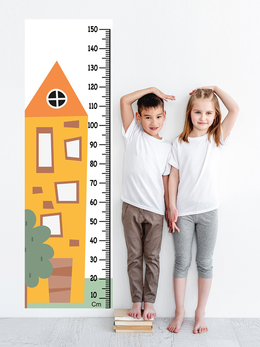 WENS Kids Multicoloured Dream House Height Chart Vinyl Wall Sticker
