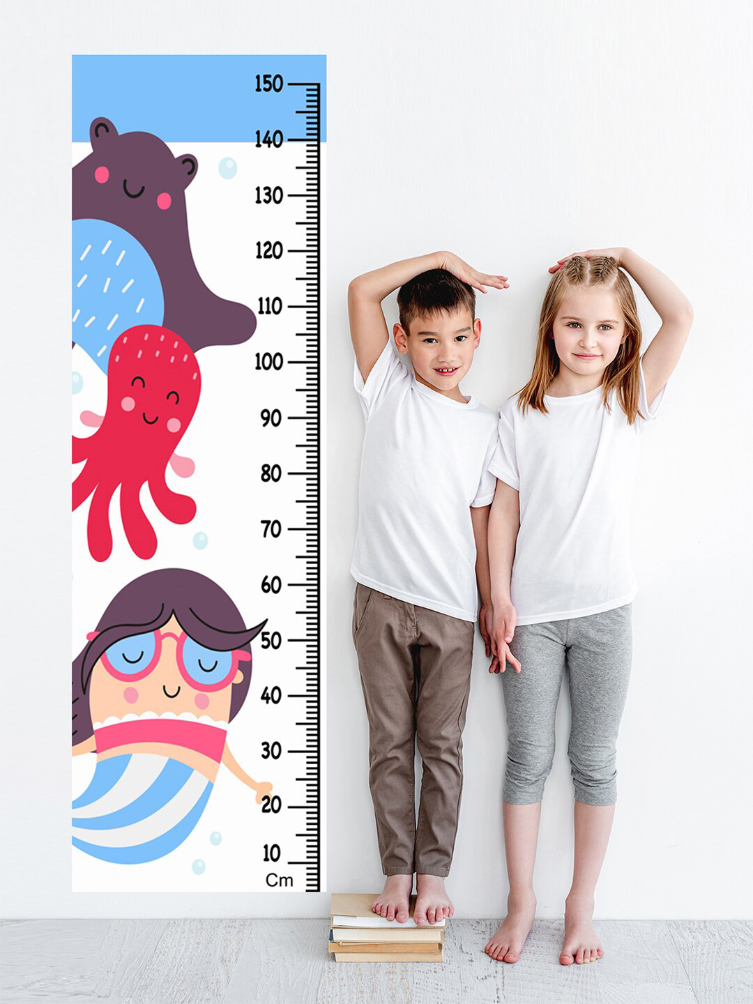 WENS Kids Multicoloured Marine Joy Height Chart Vinyl Wall Sticker
