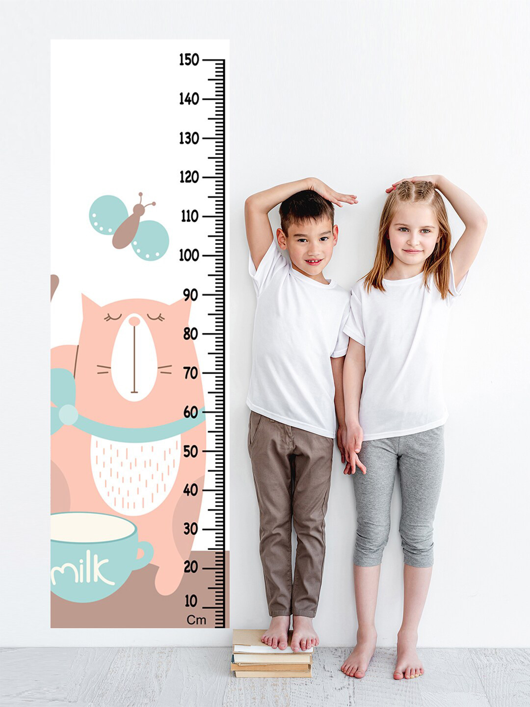 WENS Kids Multicoloured Kittens Are Angels Height Chart Vinyl Wall Sticker