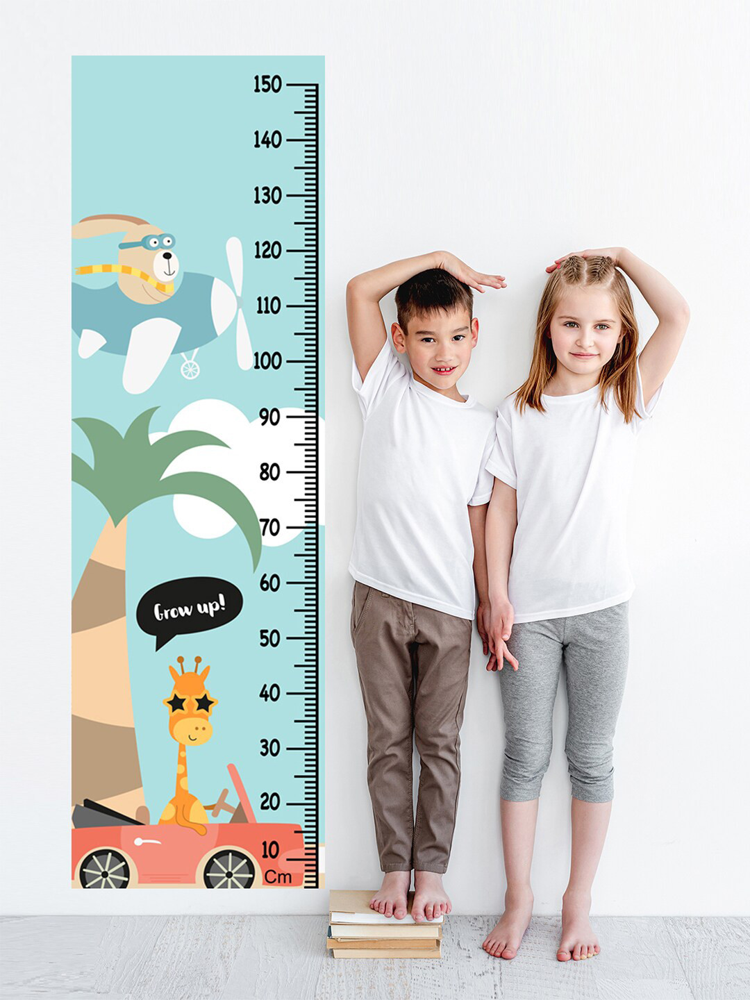 WENS Kids Multicoloured Grow Up Height Chart Vinyl Wall Sticker