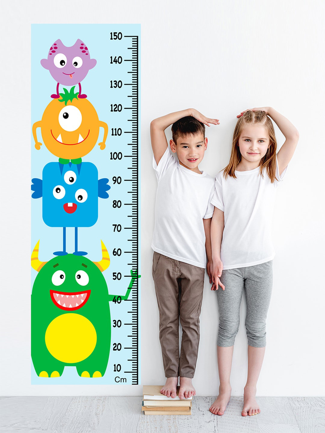 WENS Kids Multicoloured Monsters Height Chart Vinyl Wall Sticker
