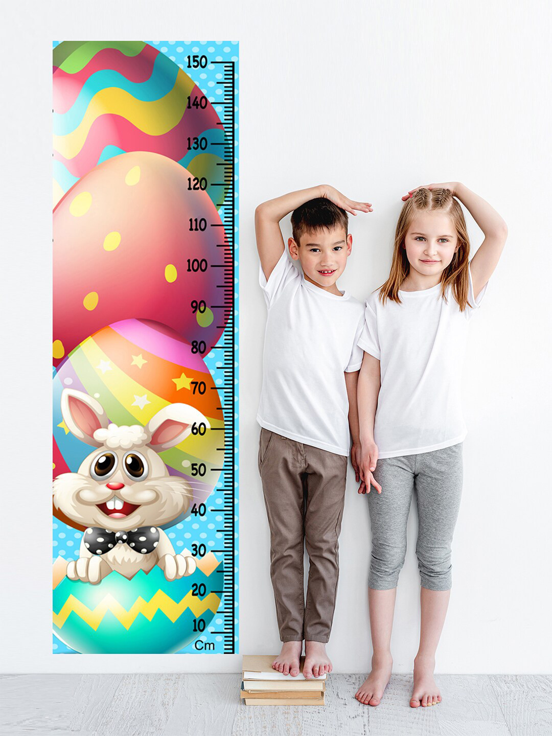 WENS Kids Multicoloured Bunny Rabbit Height Chart Vinyl Wall Sticker