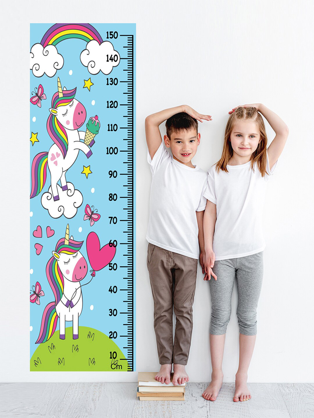 WENS Kids Multicoloured Unicorn Height Chart Vinyl Wall Sticker