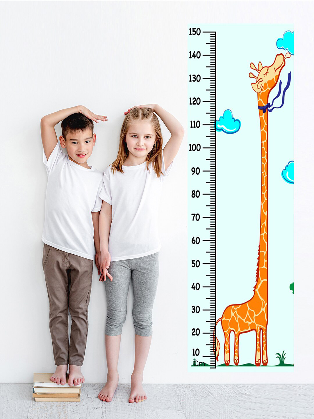 WENS Kids Multicoloured Giraffe Height Chart Vinyl Wall Sticker