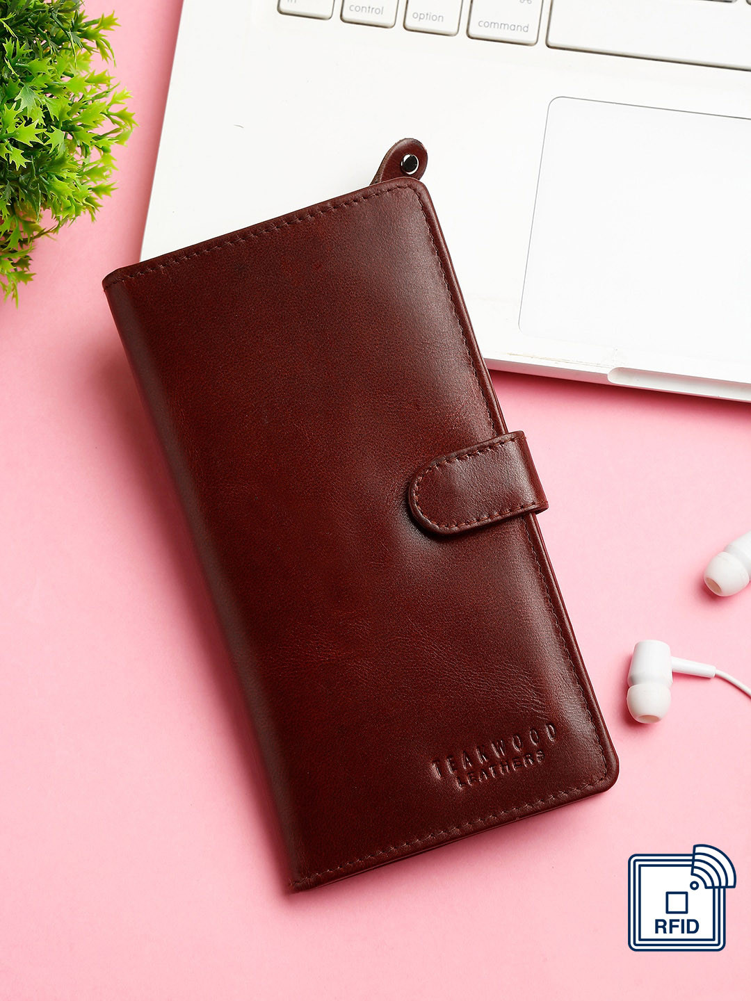 Teakwood Leathers Women Maroon Leather Passport Holder