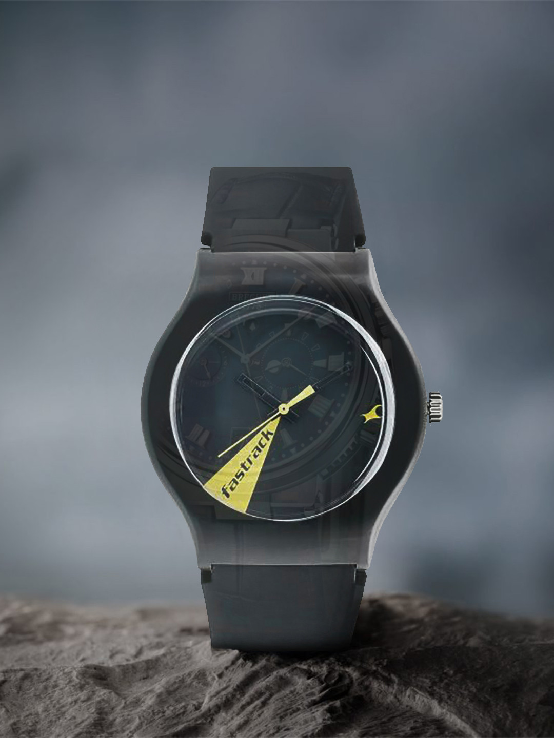 Fastrack Unisex Black Printed Dial & Black Straps Tees Minimalist Analogue Watch 9915PP61