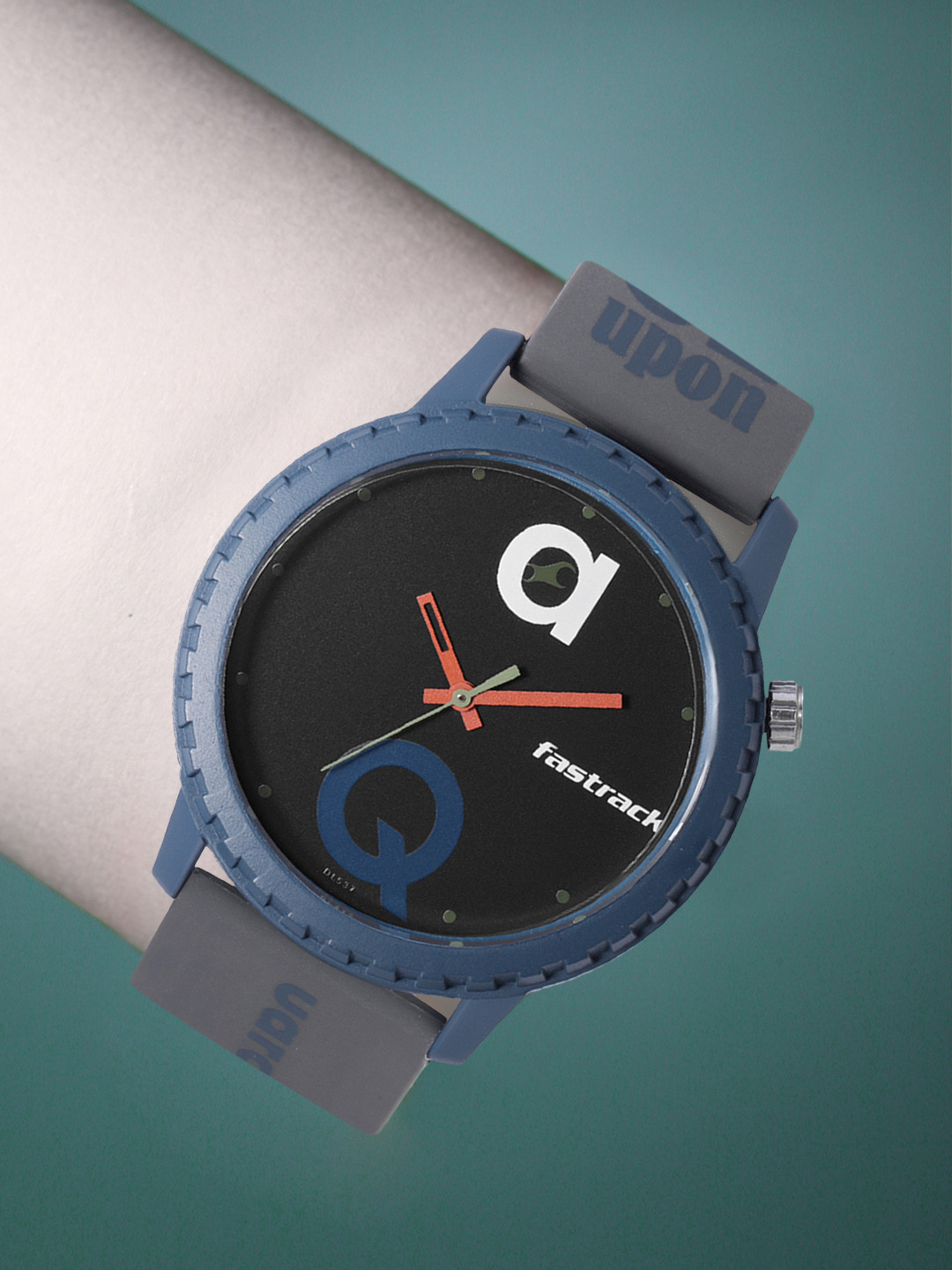 Fastrack Unisex Black Printed Dial & Grey Straps Tees Lockdown Analogue Watch 38039PP18W