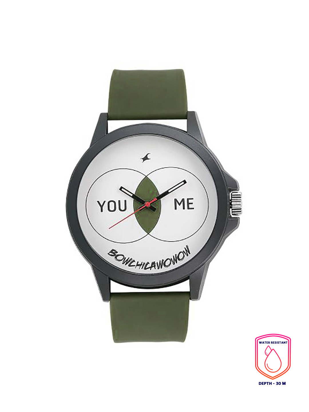 Fastrack Unisex White Printed Dial & Green Straps Analogue Watch 38024PP29