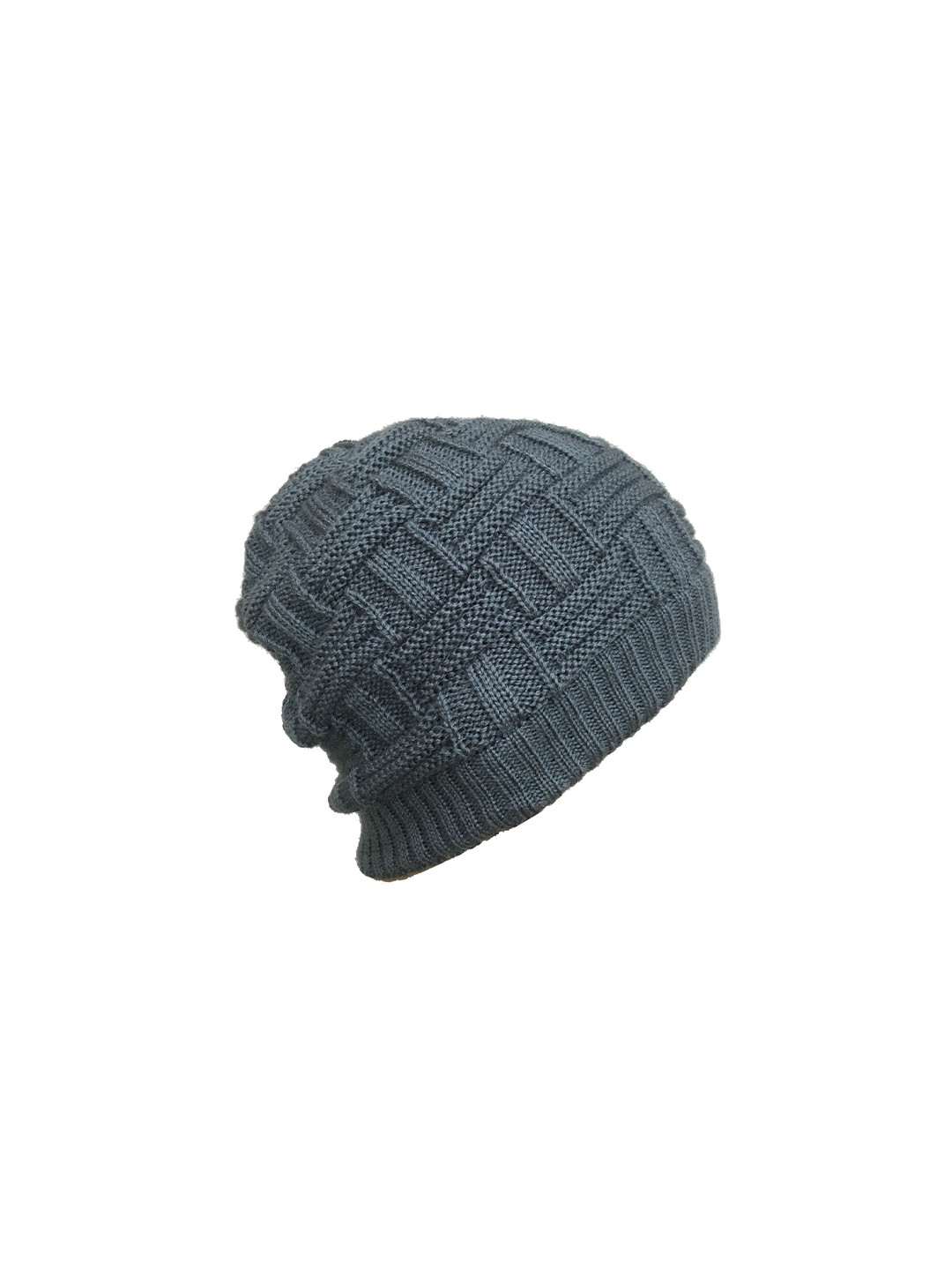 Gajraj Unisex Grey Self-Design Beanie with Fur Lining