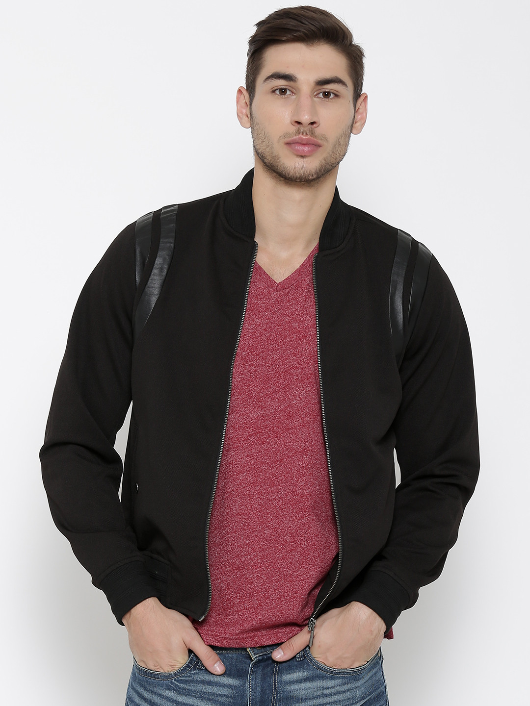 Wills Lifestyle Black Bomber Jacket