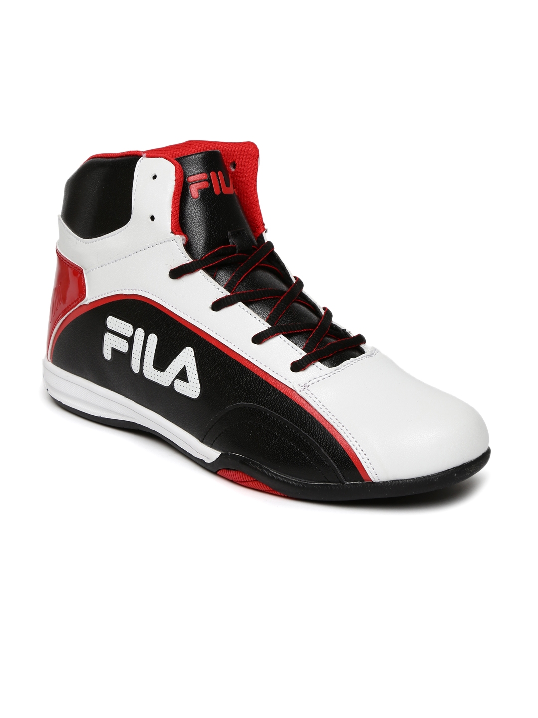 han Ledningsevne jord Buy FILA Men White & Black Colourblocked High Top Marco Sneakers - Casual  Shoes for Men 1523440 | Myntra
