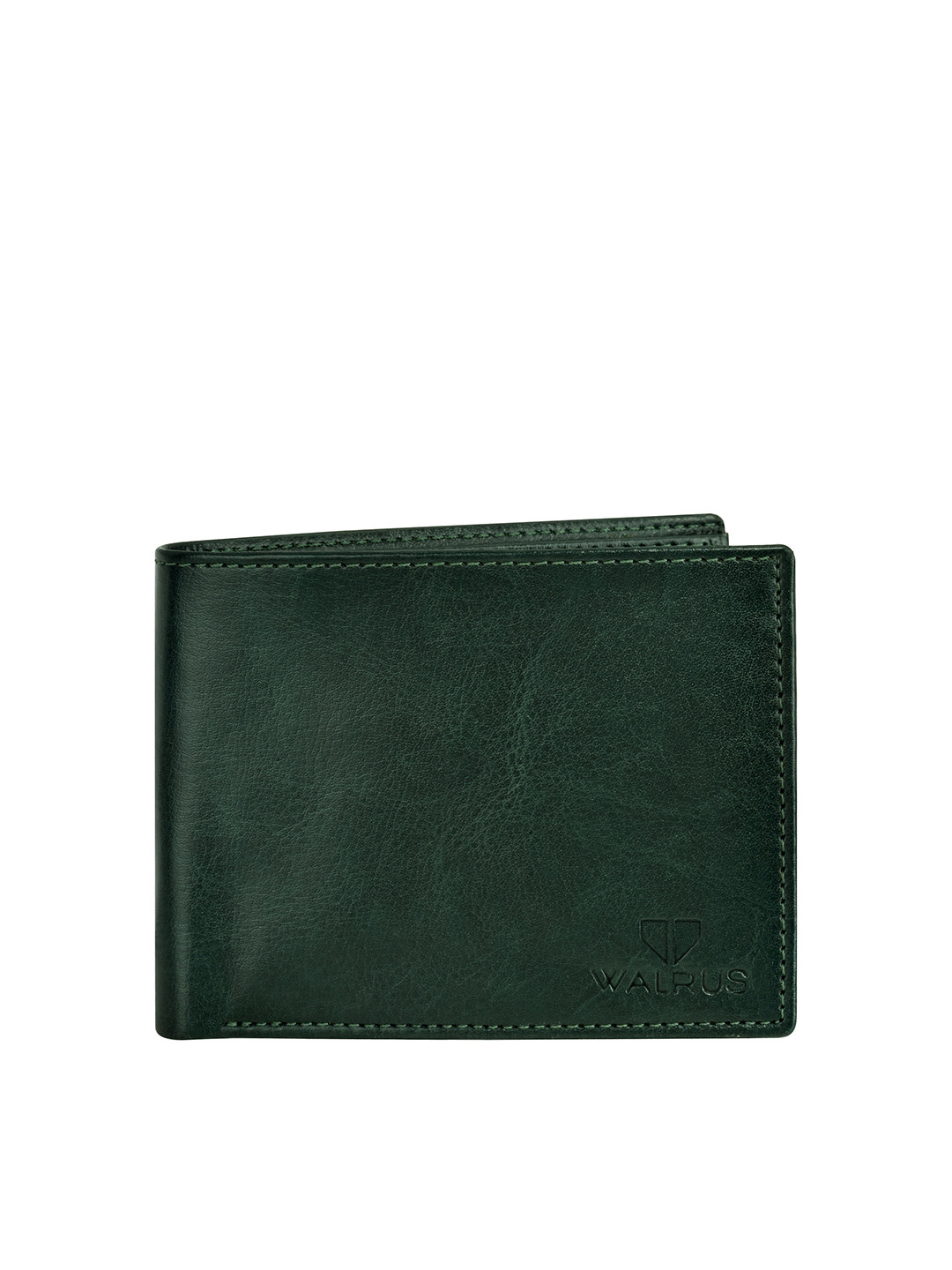 Walrus Green Color Ecofriendly Vegan Leather Two-Fold Men Wallet
