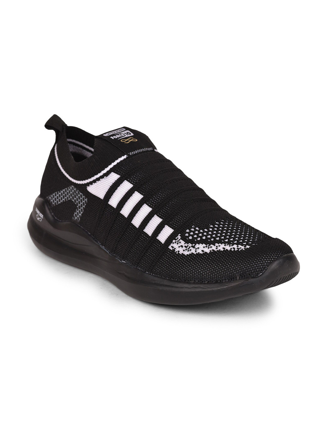 Liberty Men Black & White Mesh Walking Shoes