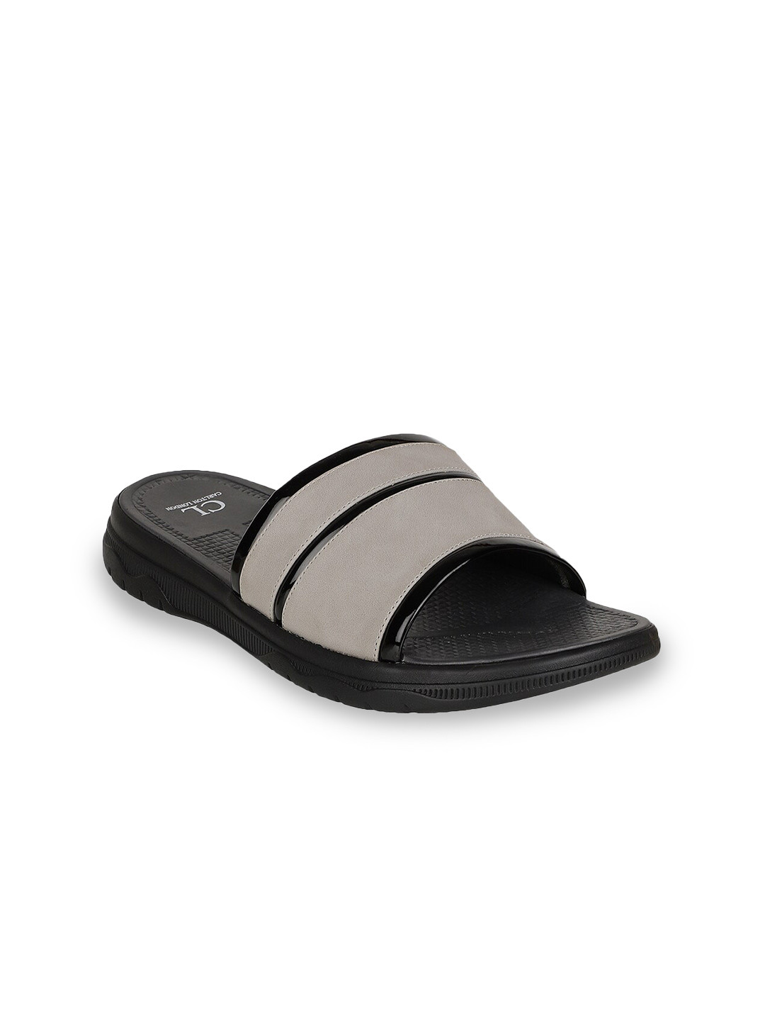Carlton London Men Grey & Black Sliders