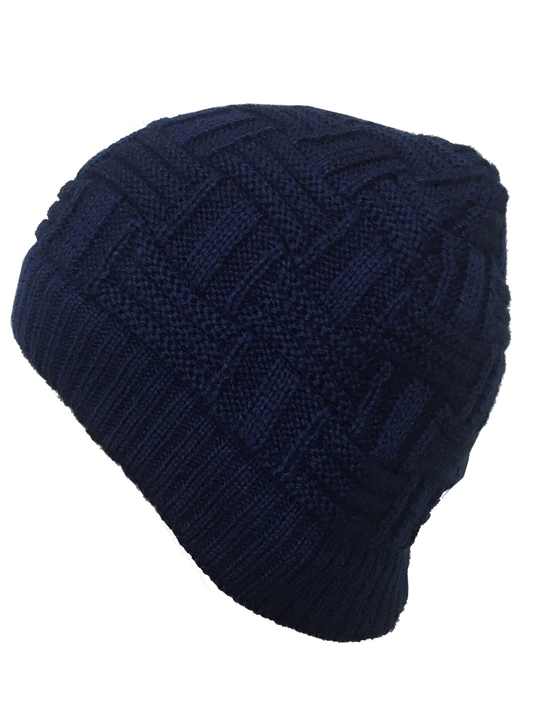 Gajraj Unisex Navy Blue Woolen Beanie Cap
