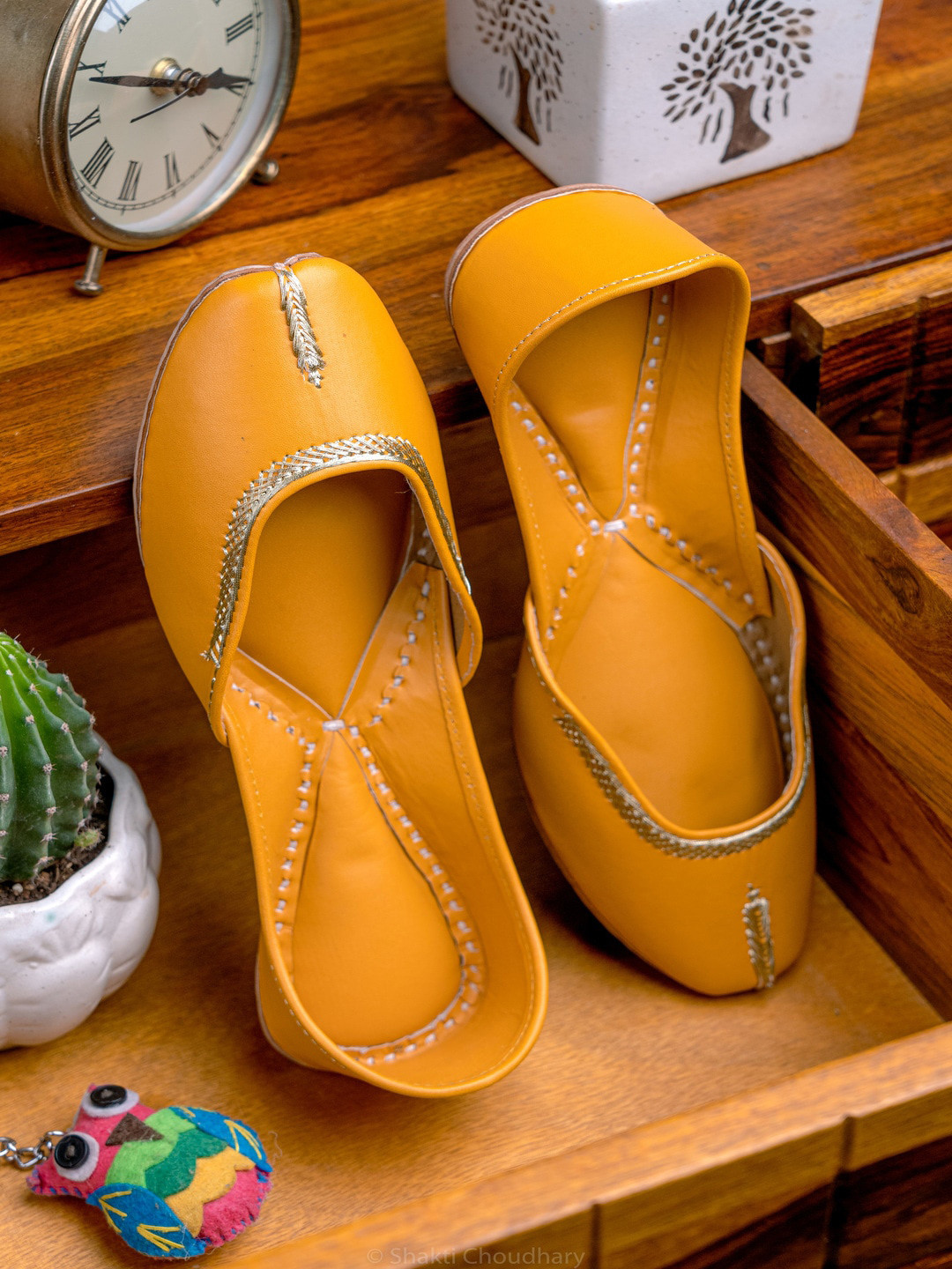 NR By Nidhi Rathi Women Yellow Ethnic Mojaris Flats