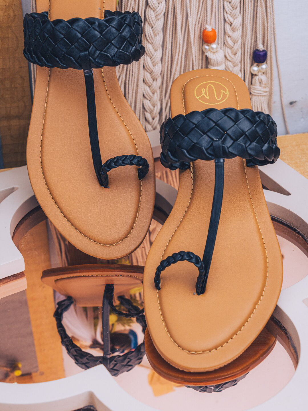 NR By Nidhi Rathi Women Black One Toe Flats