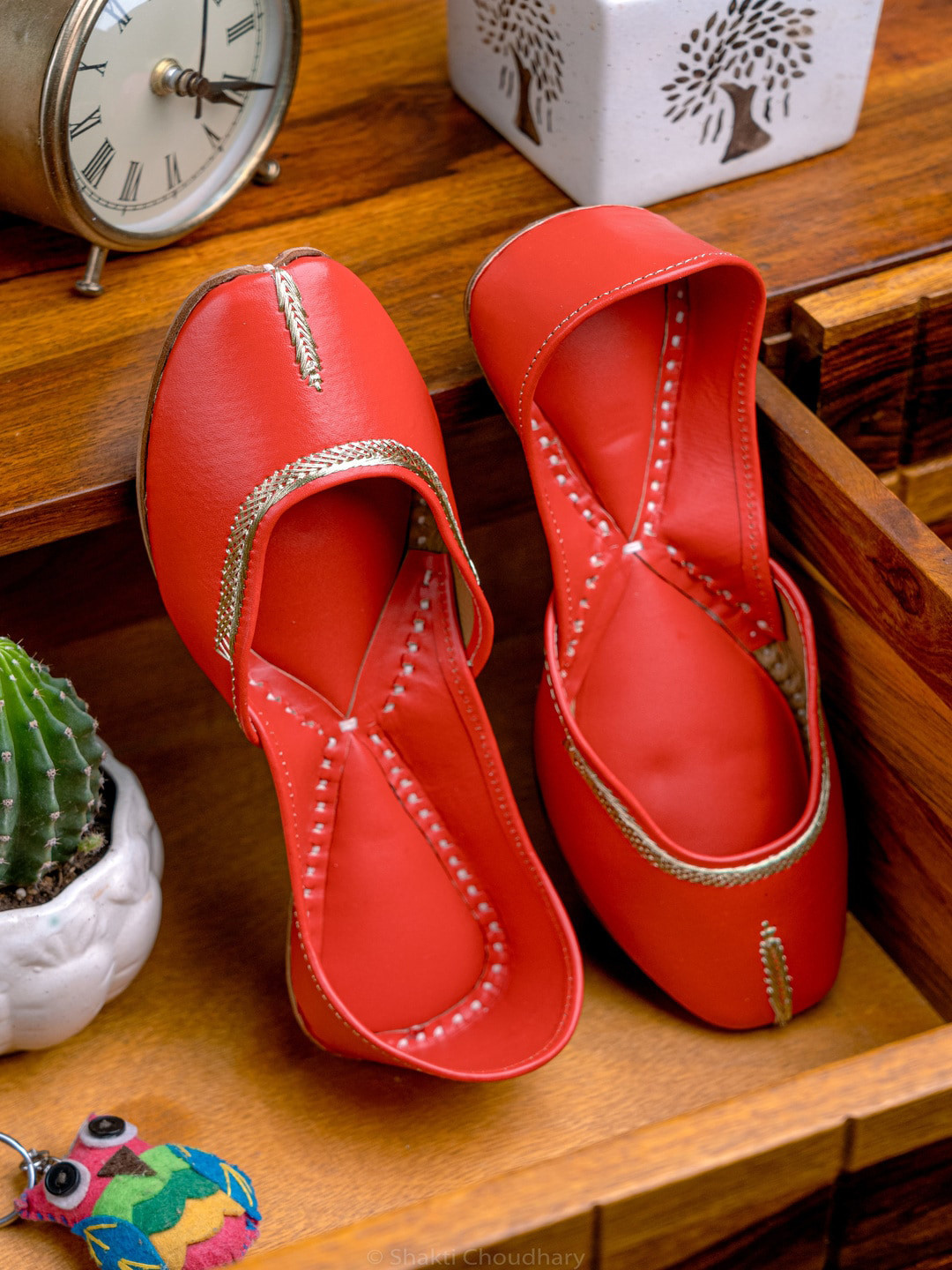 NR By Nidhi Rathi Women Red Mojaris Flats