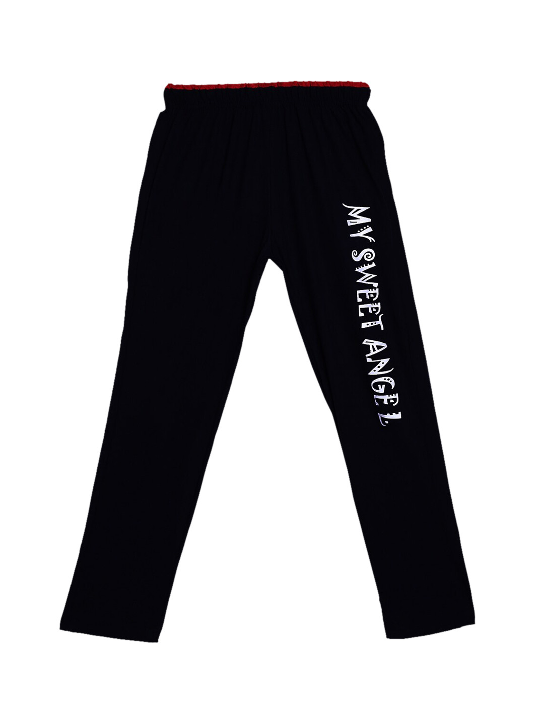 SWEET ANGEL Boys Black & White Cotton Track Pant