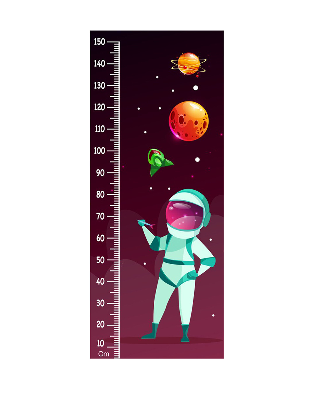 WENS Multicoloured Space Height Measurement Removable Wall Sticker
