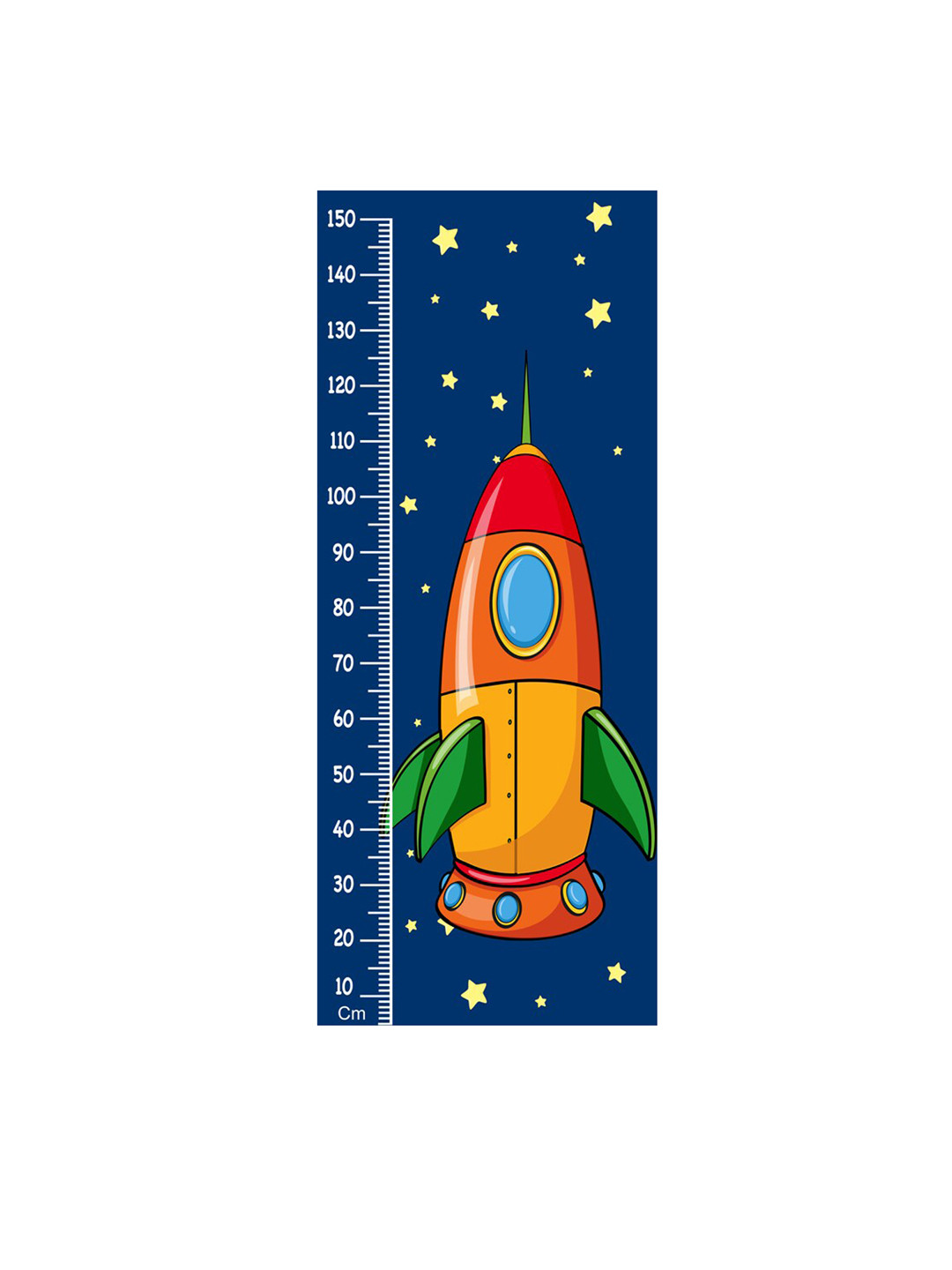 WENS Multicoloured Rocket Height Measurement Removable Wall Sticker