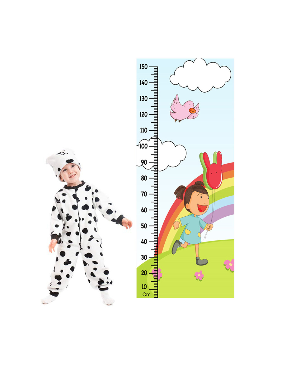 WENS Playing Kids Height Measurement Removable Wall Sticker