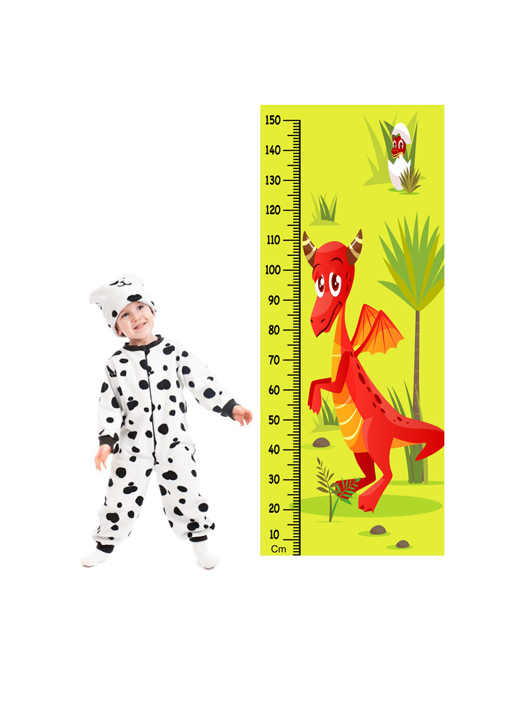 WENS Dinosaur Height Measurement Removable Wall Sticker