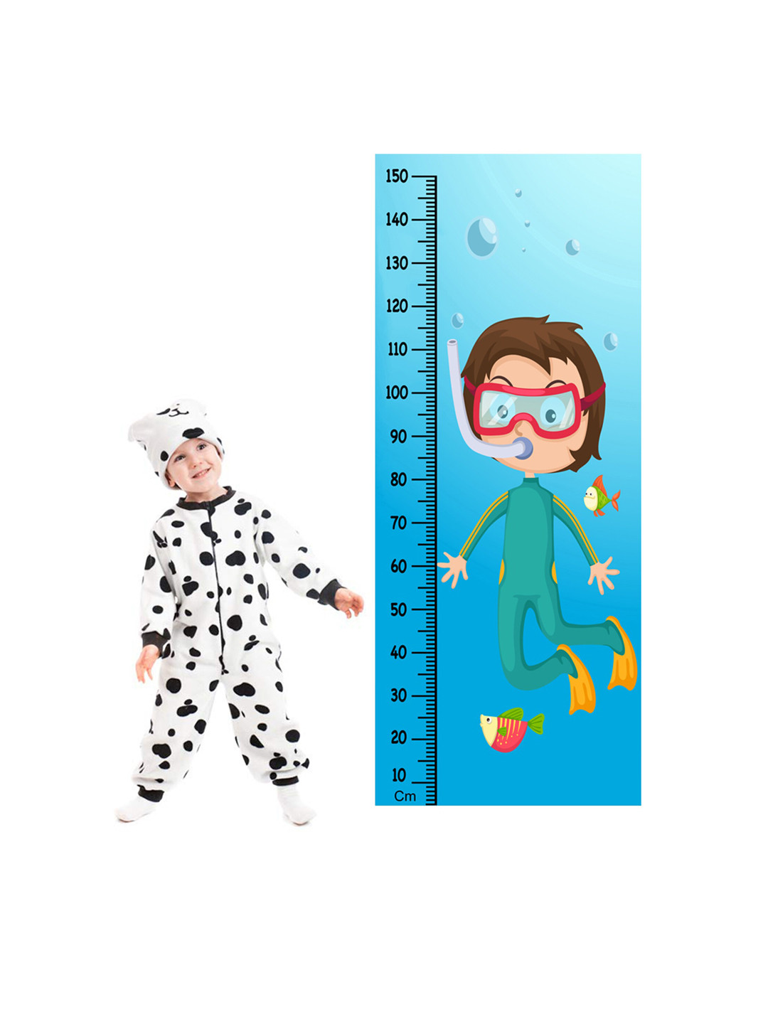 WENS Scuba Diving Height Measurement Removable Wall Sticker