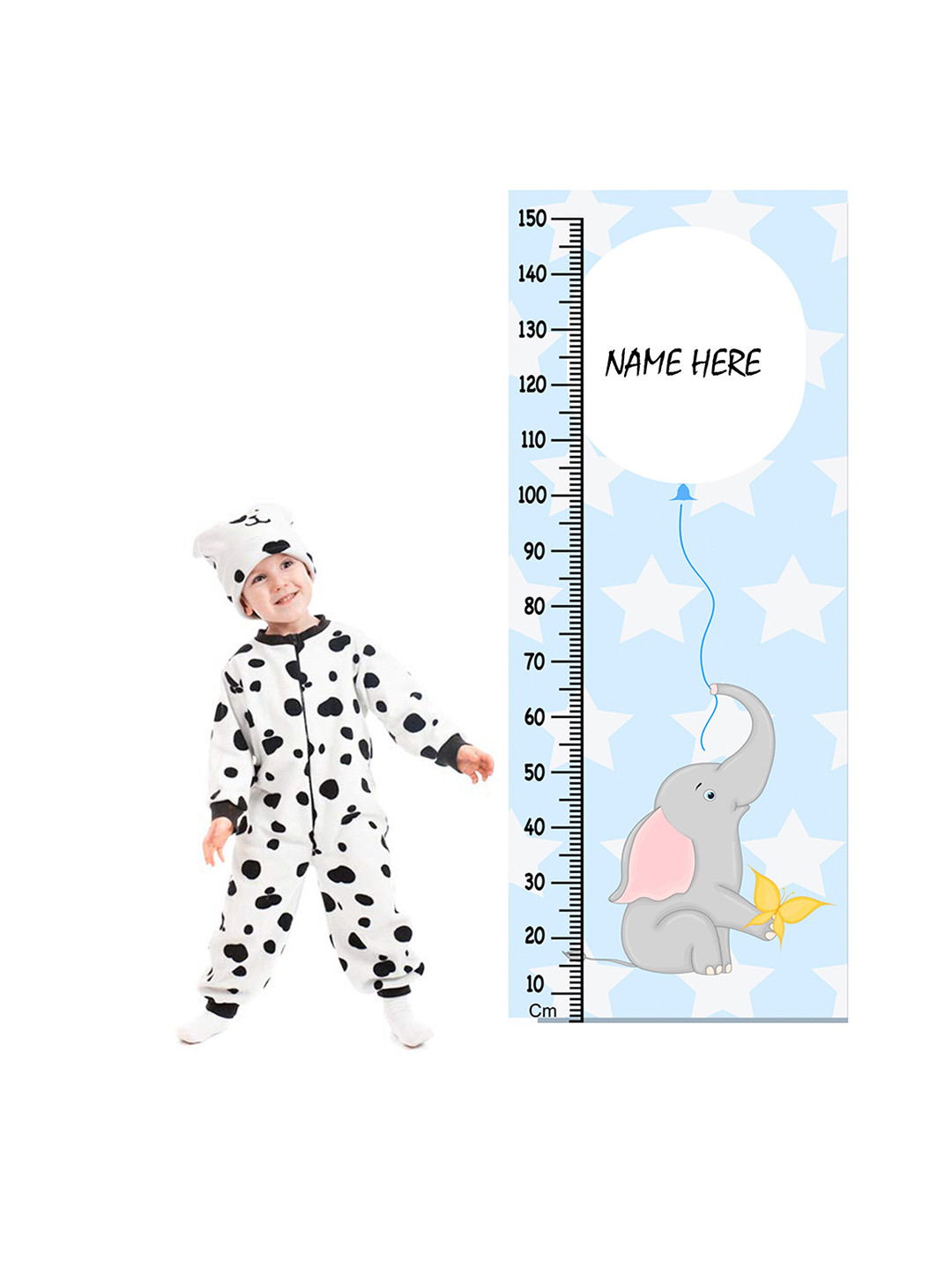 WENS Elephant Height Measurement Removable Wall Sticker