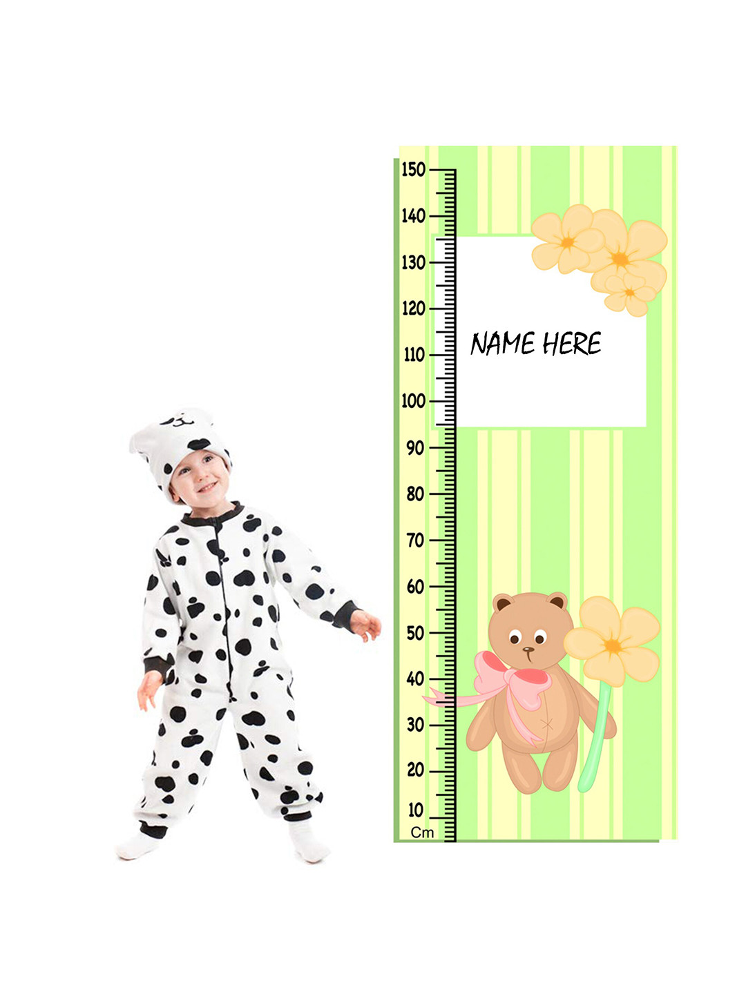 WENS Bear Height Measurement Removable Wall Sticker