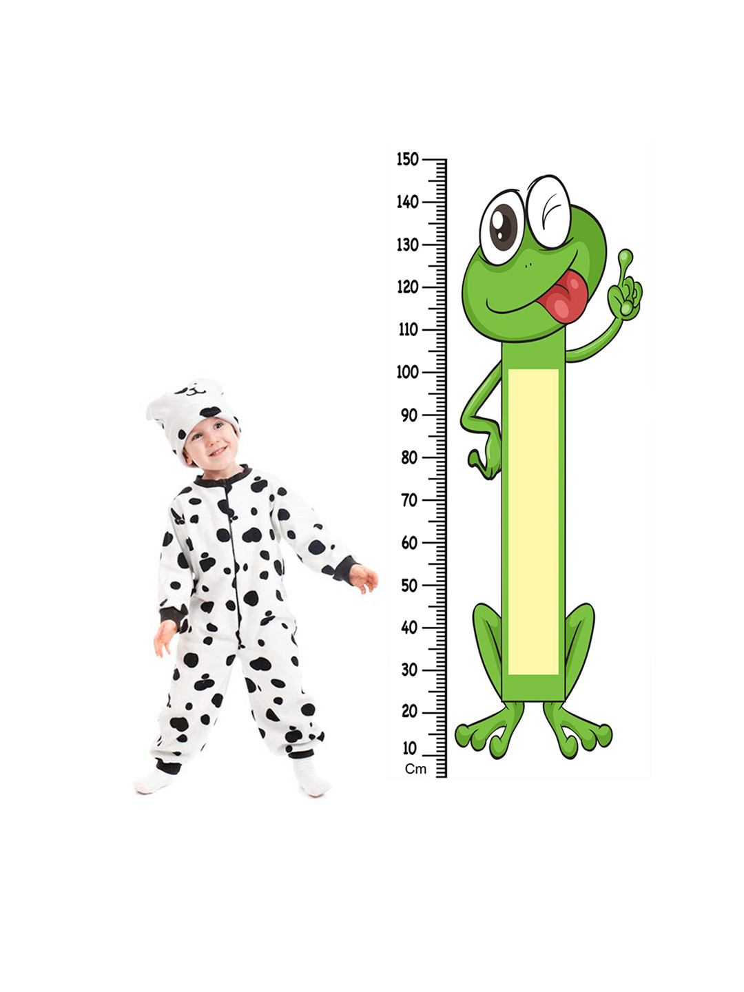 WENS Naughty Frog Height Measurement Removable Wall Sticker
