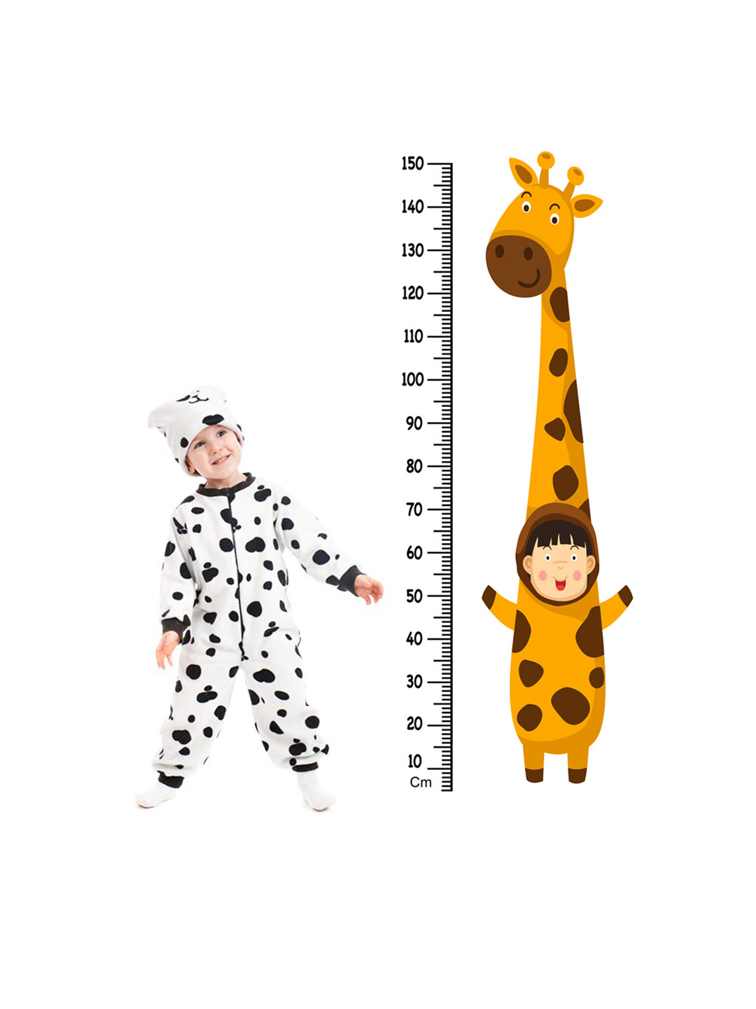 WENS Giraffe Height Measurement Removable Wall Sticker