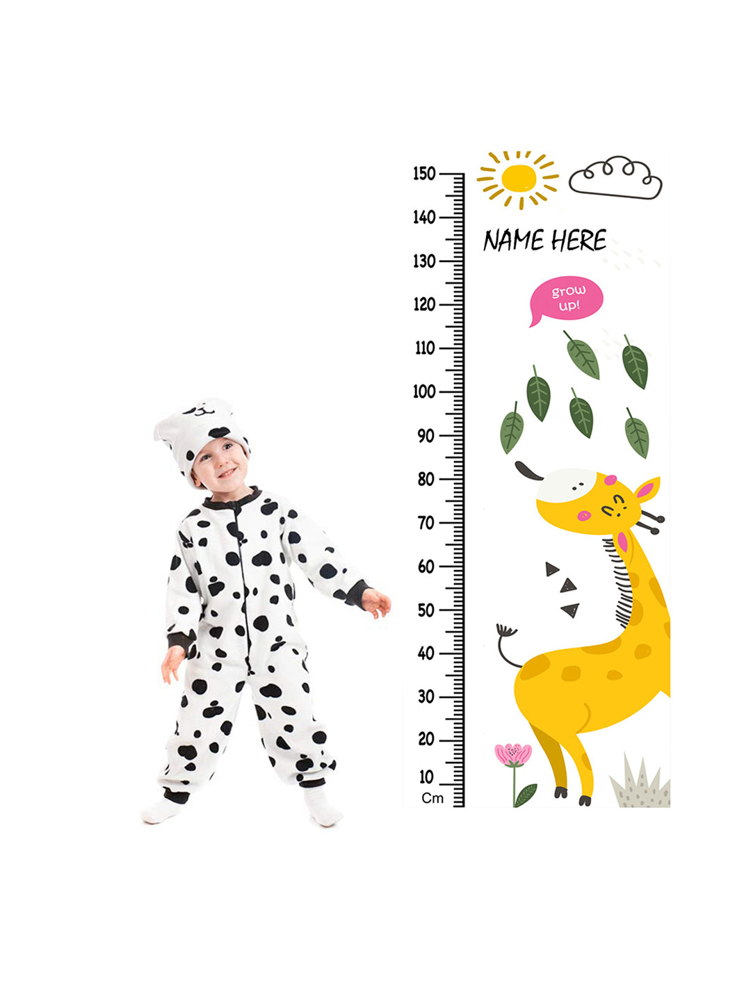 WENS Giraffe Height Measurement Removable Wall Sticker
