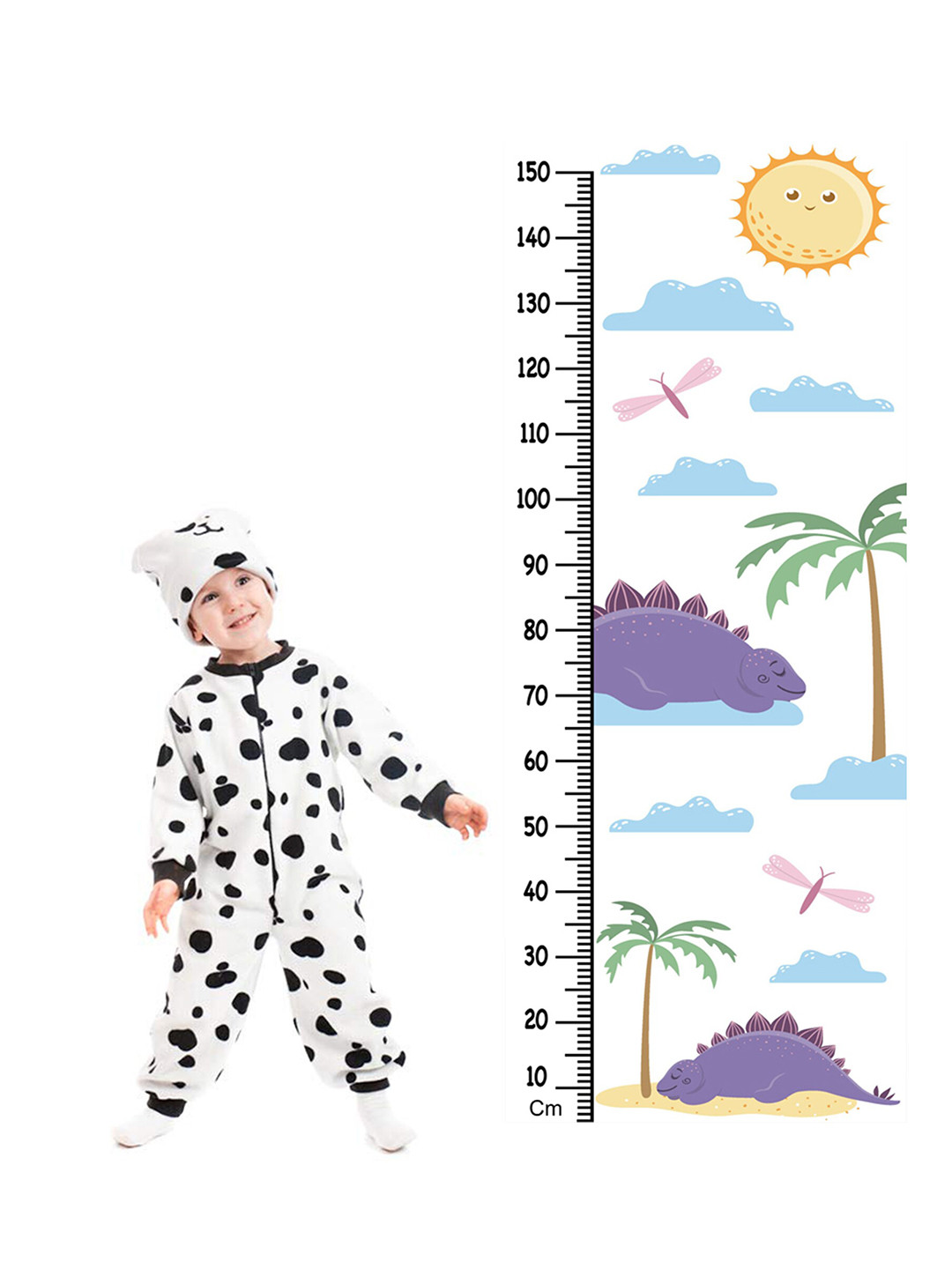 WENS Dino Height Measurement Removable Wall Sticker