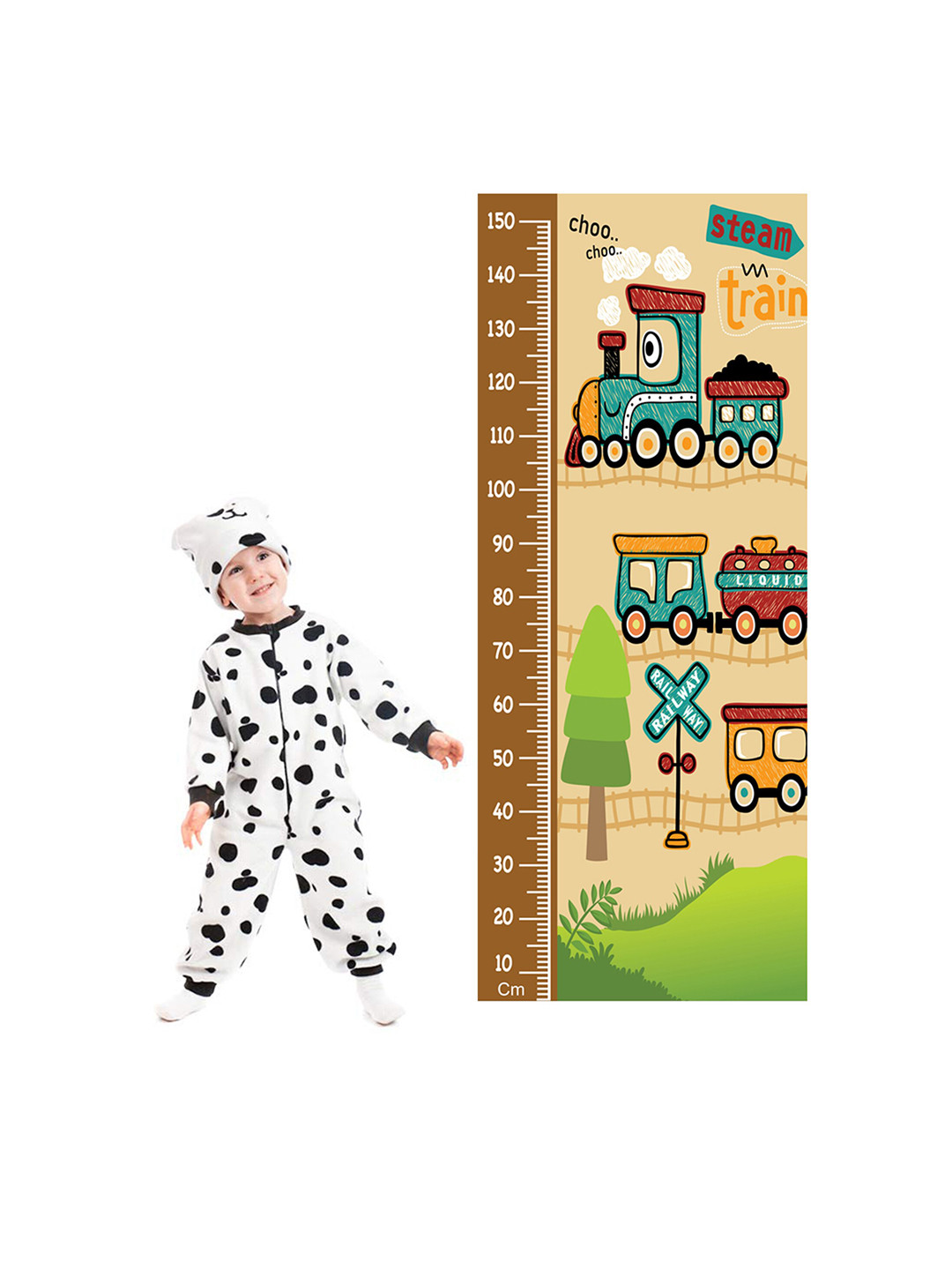 WENS Train Ride Height Measurement Removable Wall Sticker