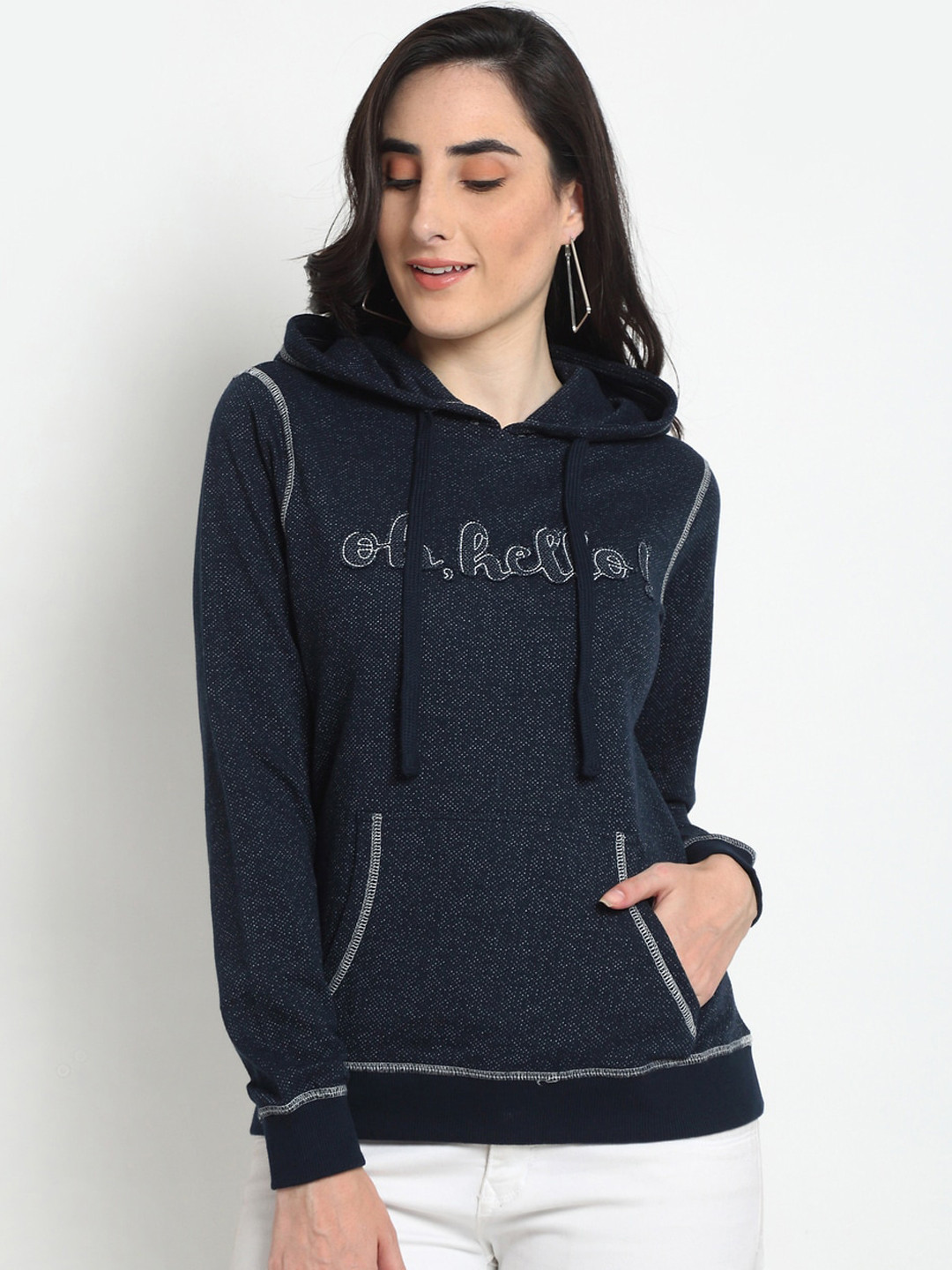 Club York Women Navy Blue Sweatshirt