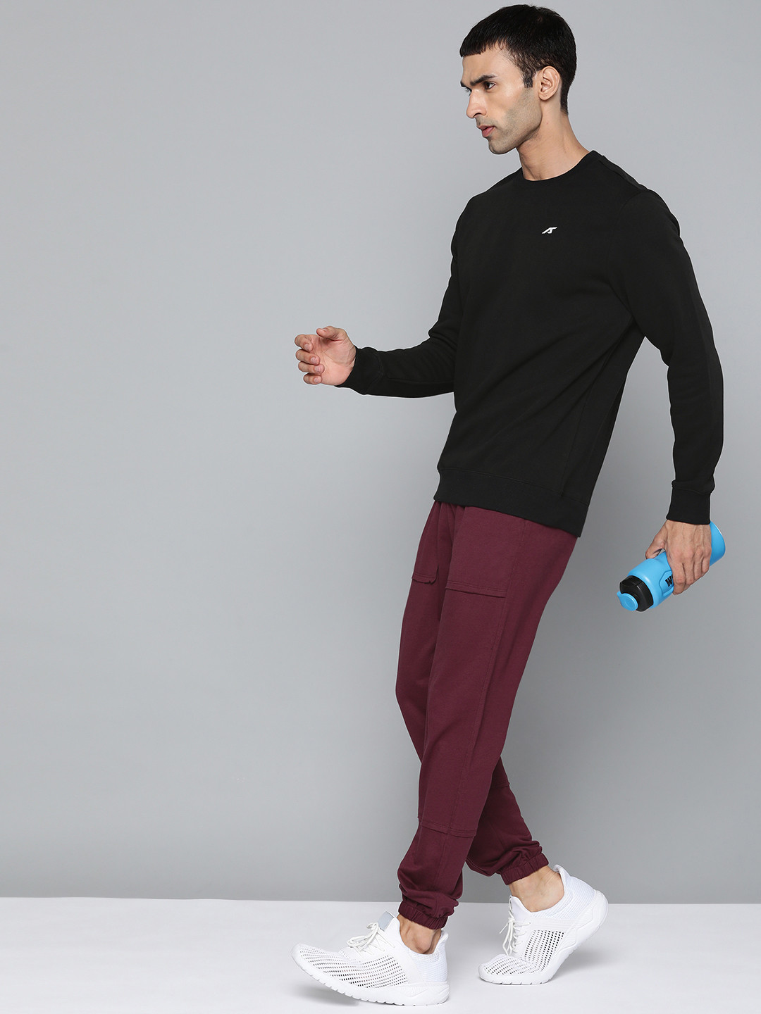 Alcis Men Black Cotton Sweatshirt
