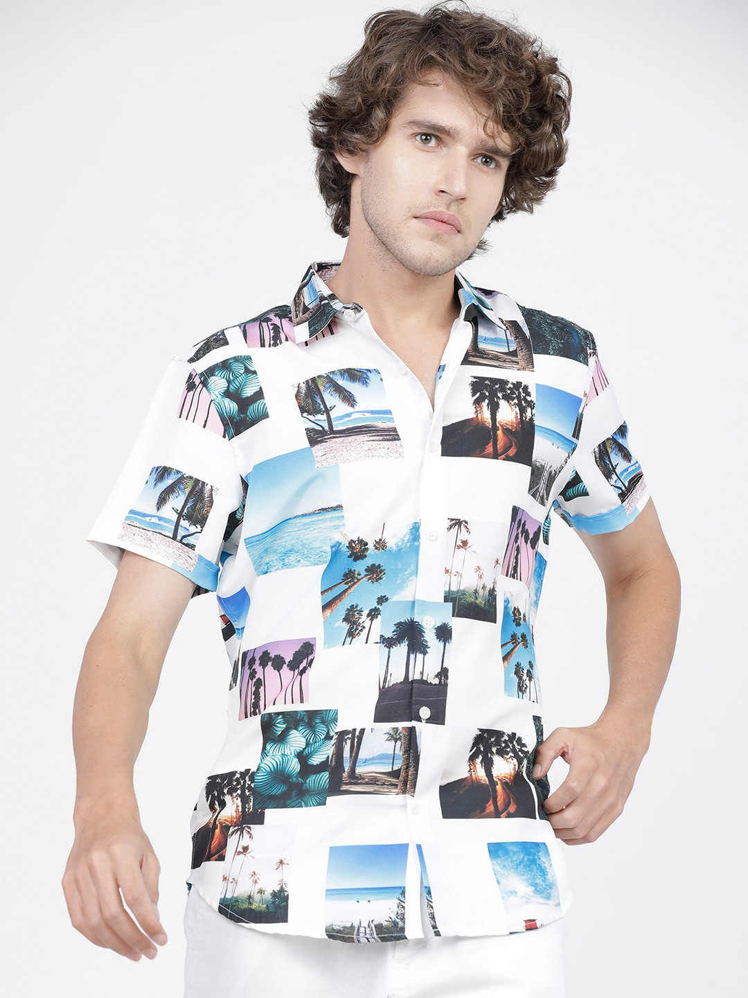 HIGHLANDER Men Multicoloured Slim Fit Opaque Printed Casual Shirt