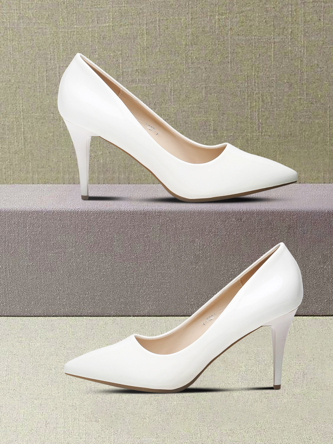 Flat n Heels White Pumps