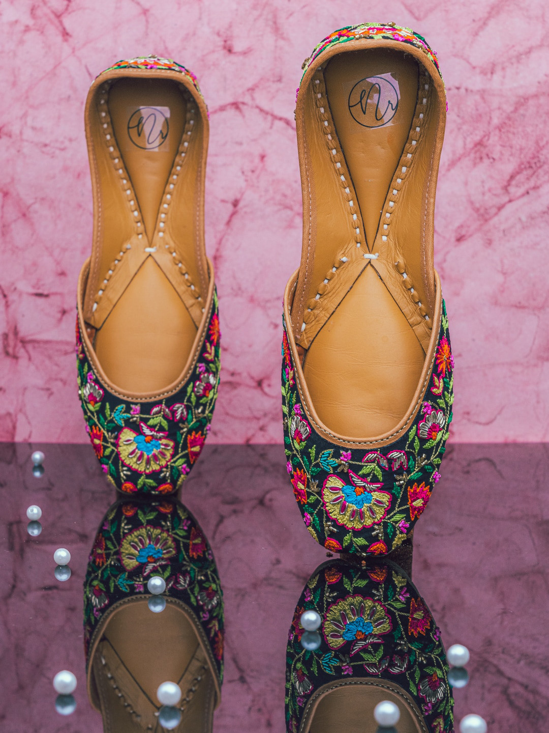 NR By Nidhi Rathi Women Multicolored Hand Embroidered Mojaris