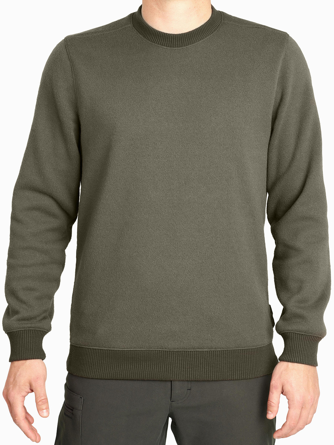 Decathlon Solognac Men Solid Green Regular Fit Hiking Sweaters