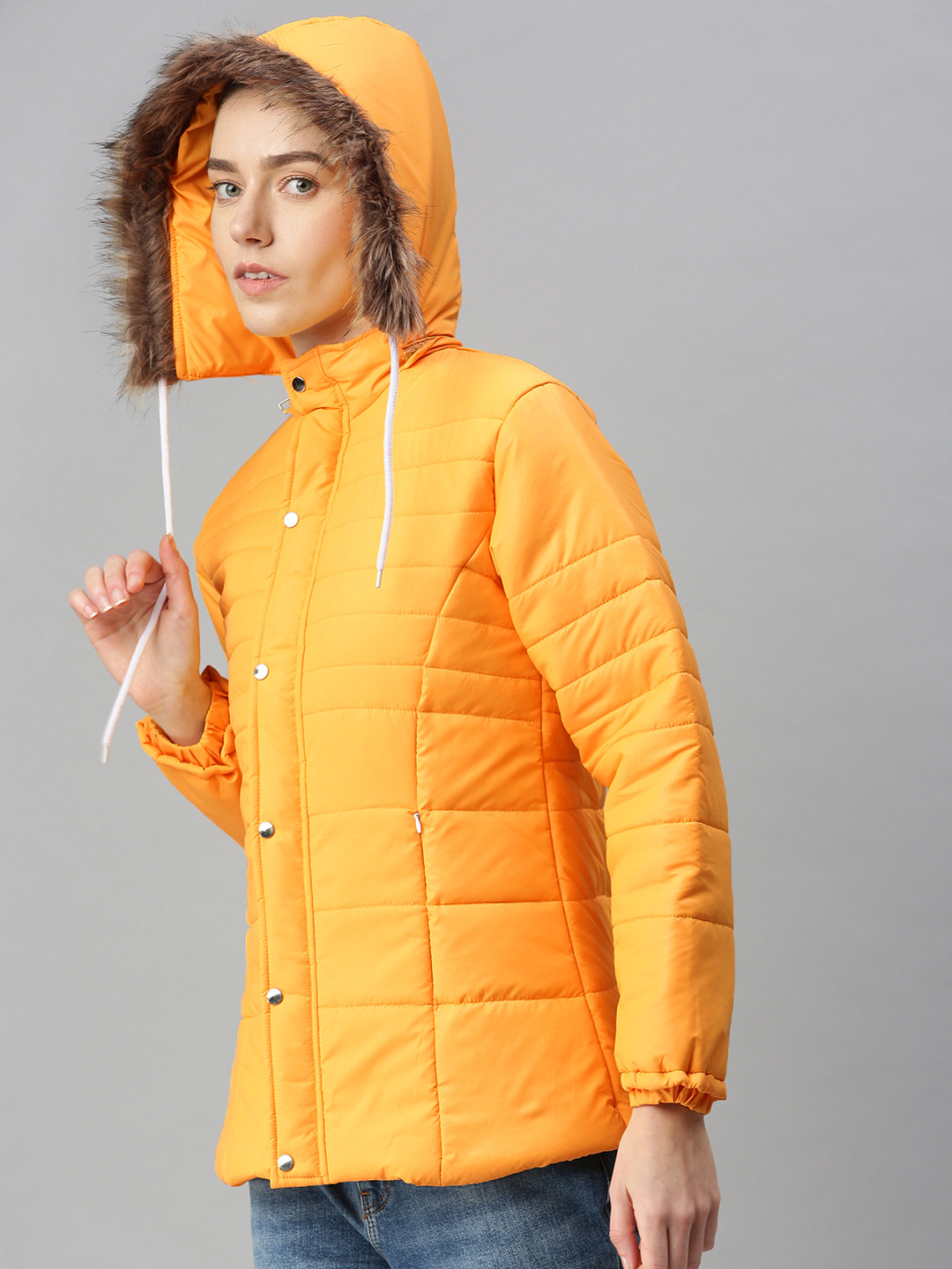 VOXATI Women Yellow Parka Jacket