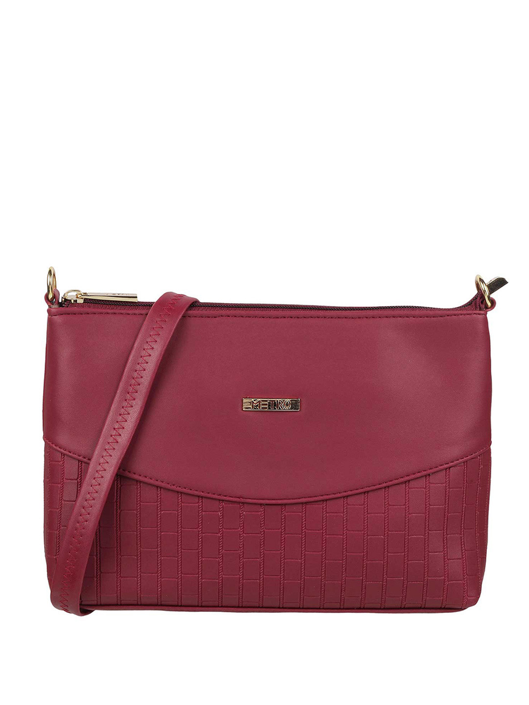 Metro Maroon PU Swagger Sling Bag with Quilted