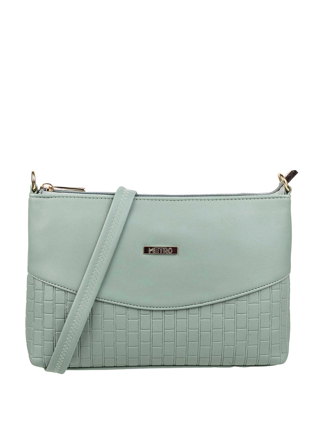 Metro Green Textured PU Swagger Sling Bag