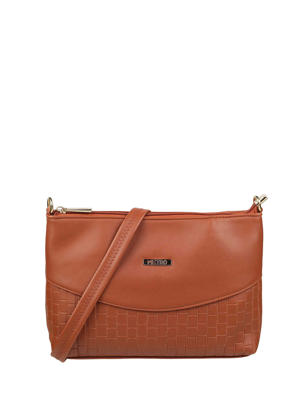 Metro Tan PU Swagger Sling Bag